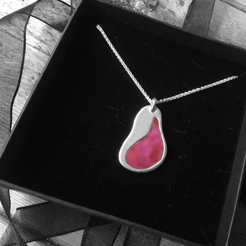 Pink Enamel Necklace